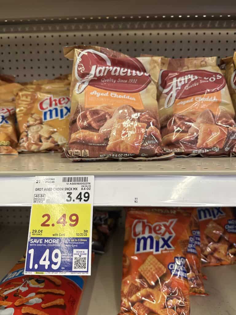 chex mix, gardettos and bugles kroger shelf image (1)