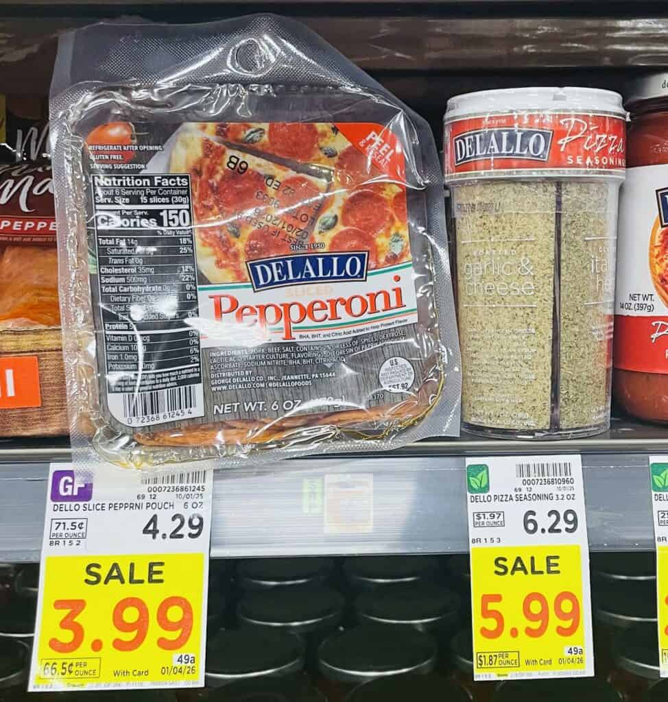 delallo pepperoni and shaker kroger shelf image