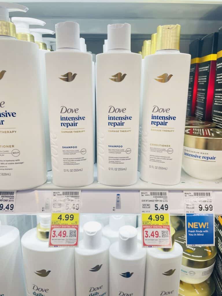 dove shampoo and conditioner kroger shelf image (1)