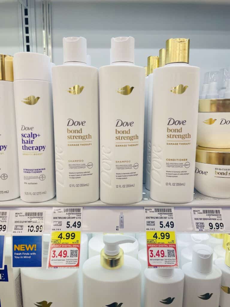 dove shampoo and conditioner kroger shelf image (1)