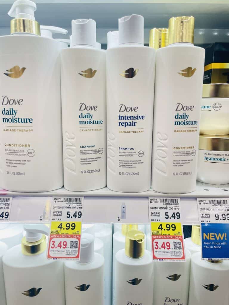 dove shampoo and conditioner kroger shelf image (1)