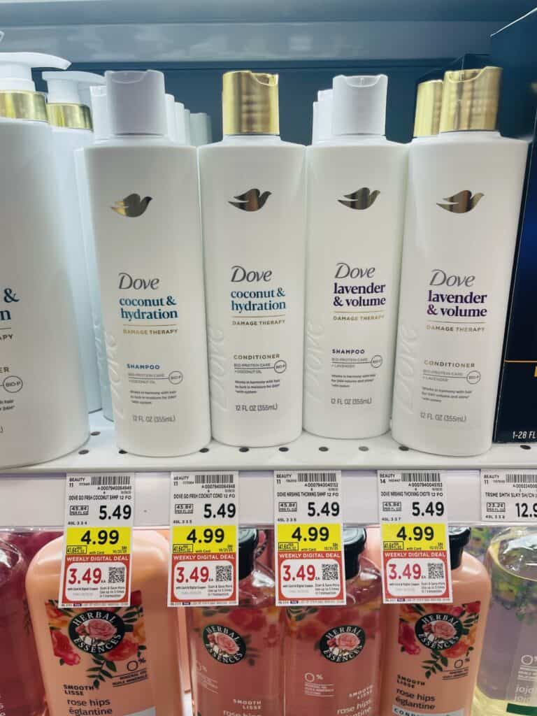 dove shampoo and conditioner kroger shelf image (1)