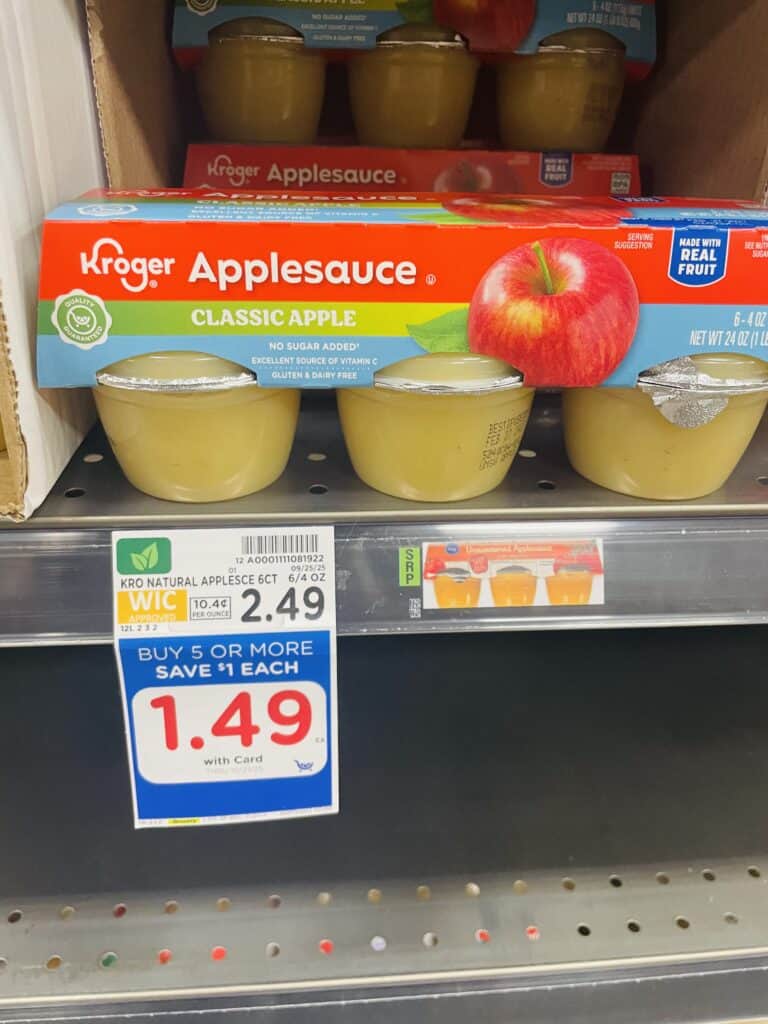 kroger apple sauce shelf image (1)