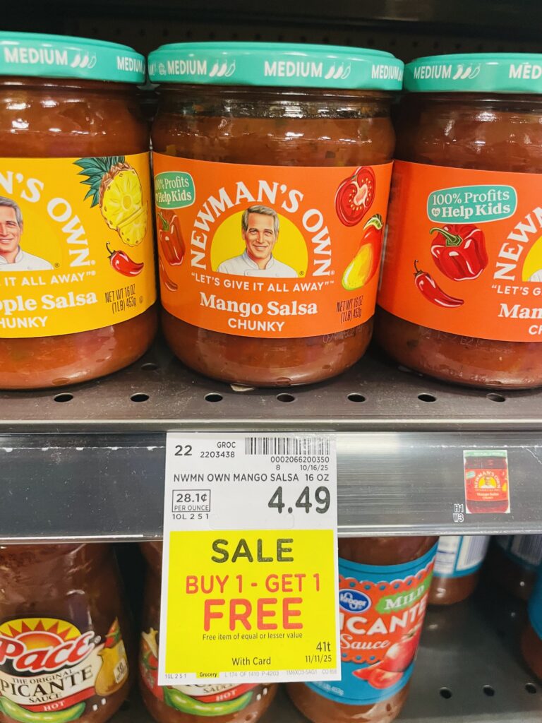 newmans own salsa kroger shelf image (1)
