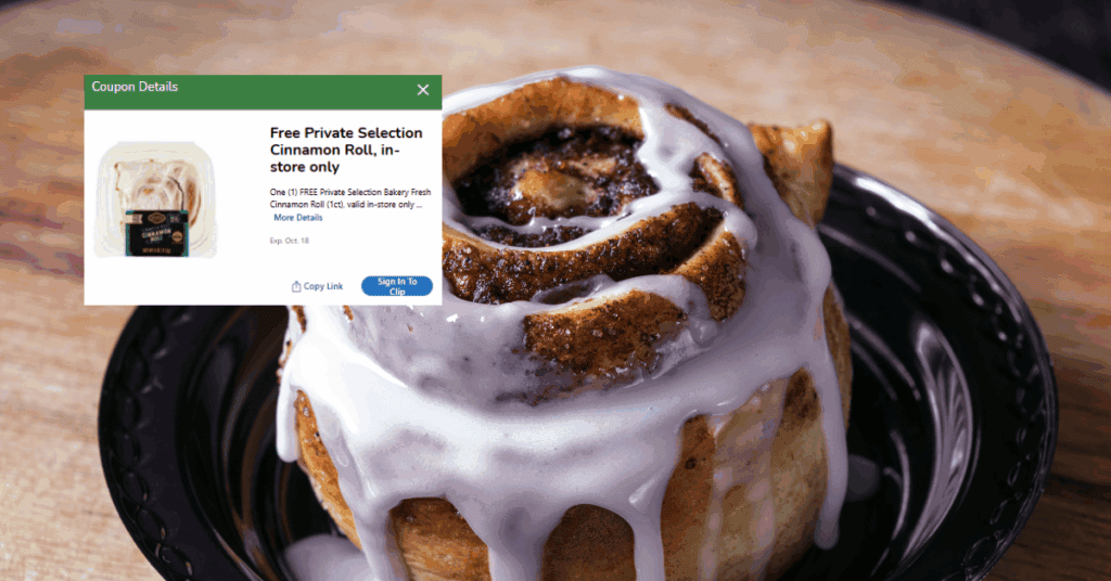 private selection cinnamon roll kroger digital coupon