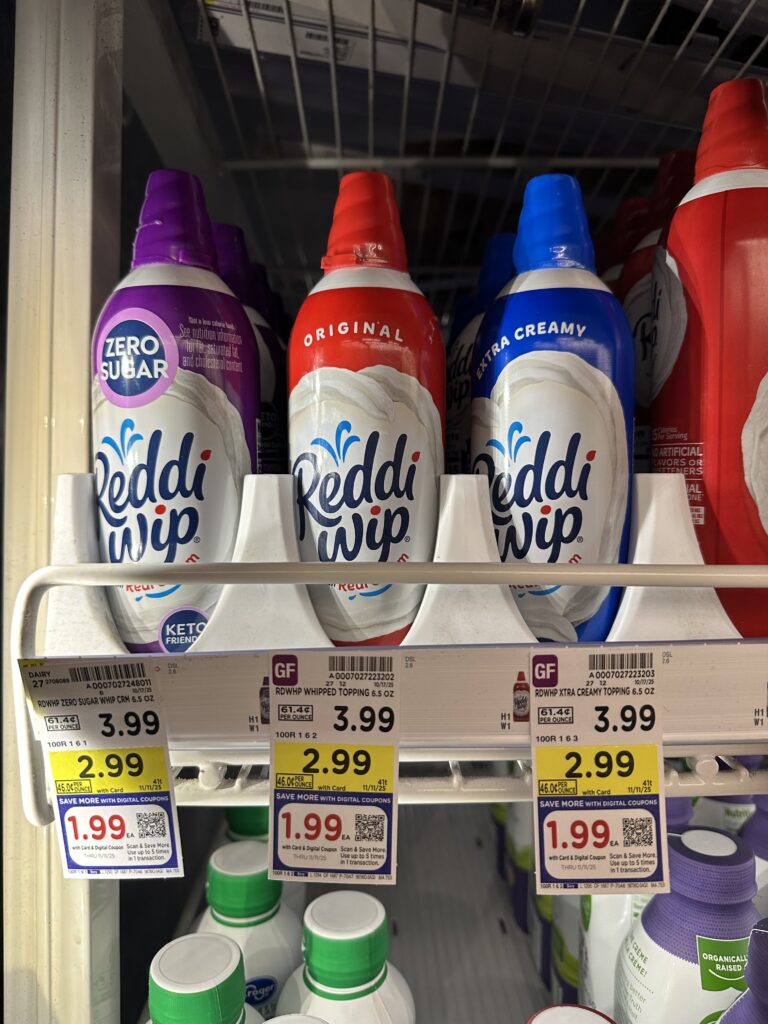 reddi whip kroger shelf image