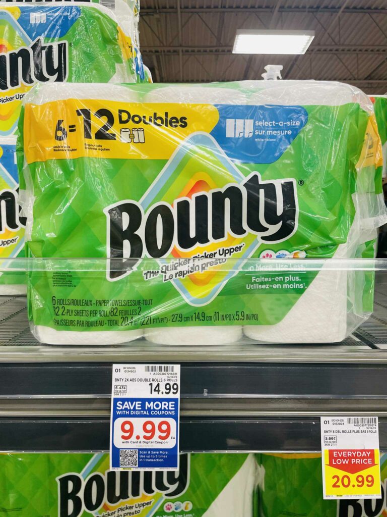 Bounty Paper Towels Kroger Shelf Image