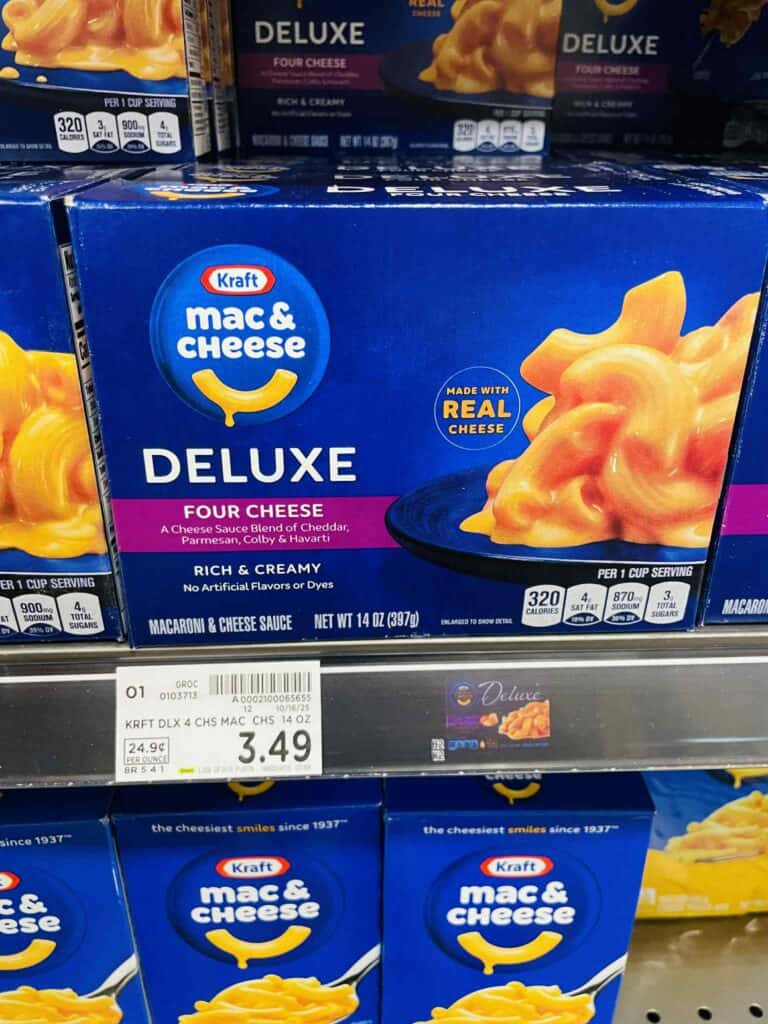 Kraft Deluxe and Velveeta Shells & Cheese Kroger Shelf Image