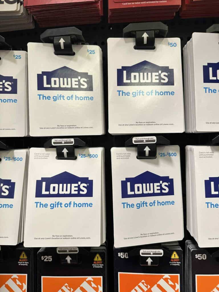 Lowes gift card kroger shelf image