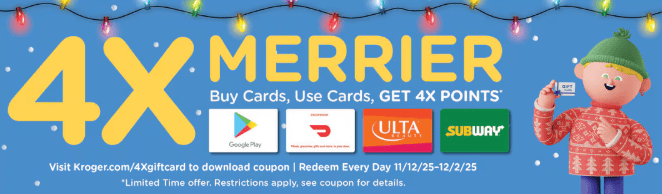 4x fuel points gift cards kroger