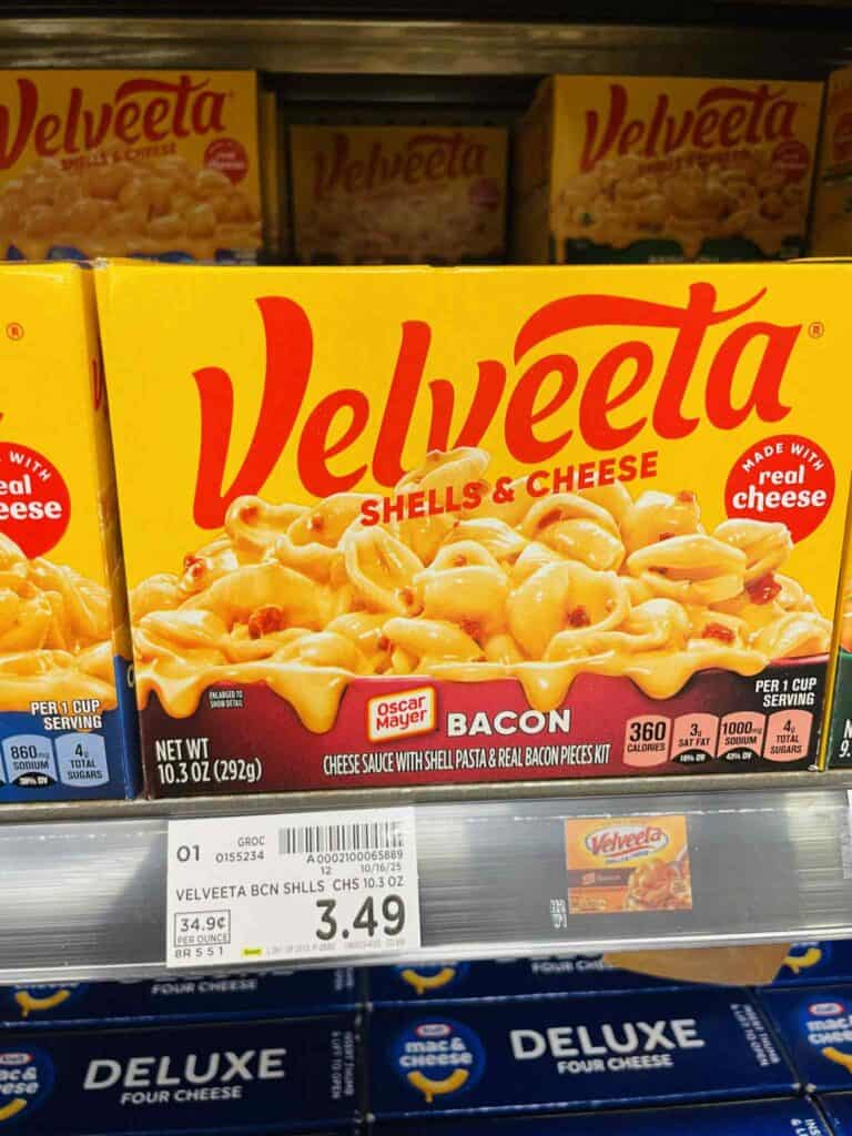 Kraft Deluxe and Velveeta Shells & Cheese Kroger Shelf Image