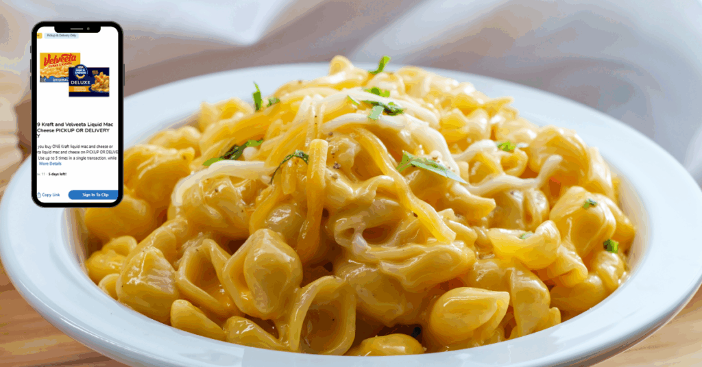 Kraft Deluxe and Velveeta Shells and Cheese Kroger Digital Coupon