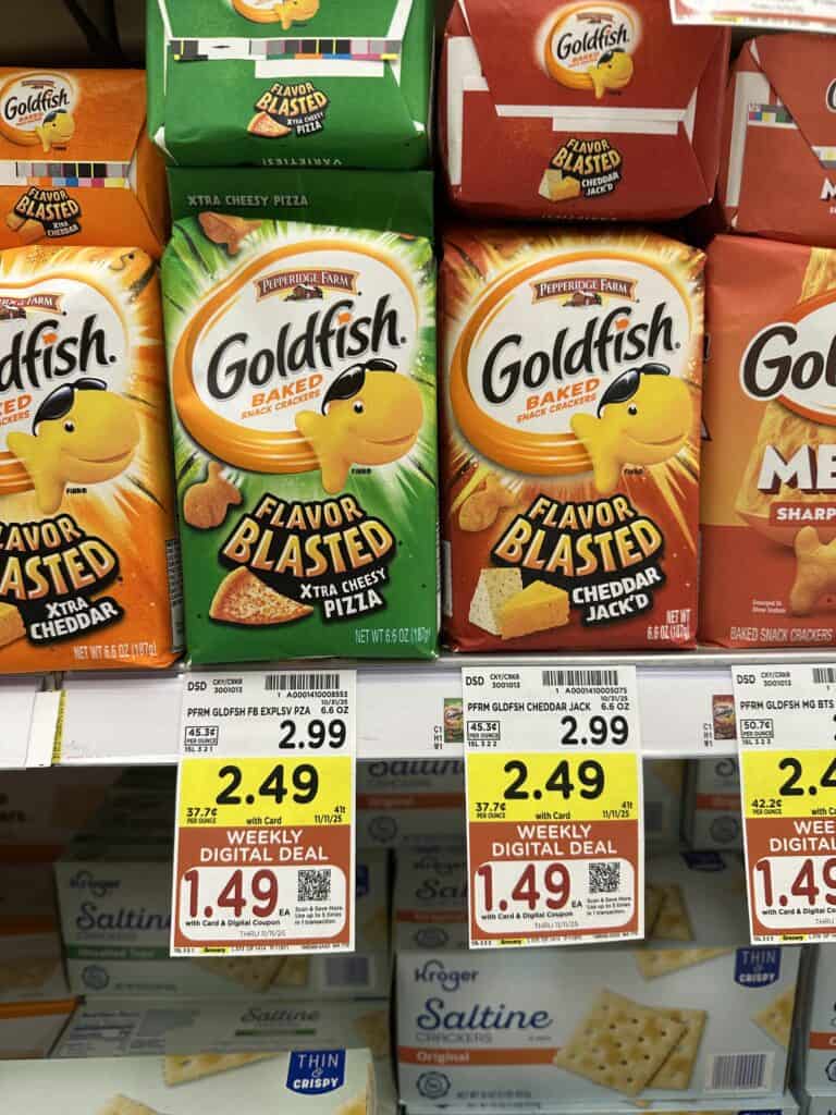 Pepperidge Farm Goldfish Kroger Shelf Image