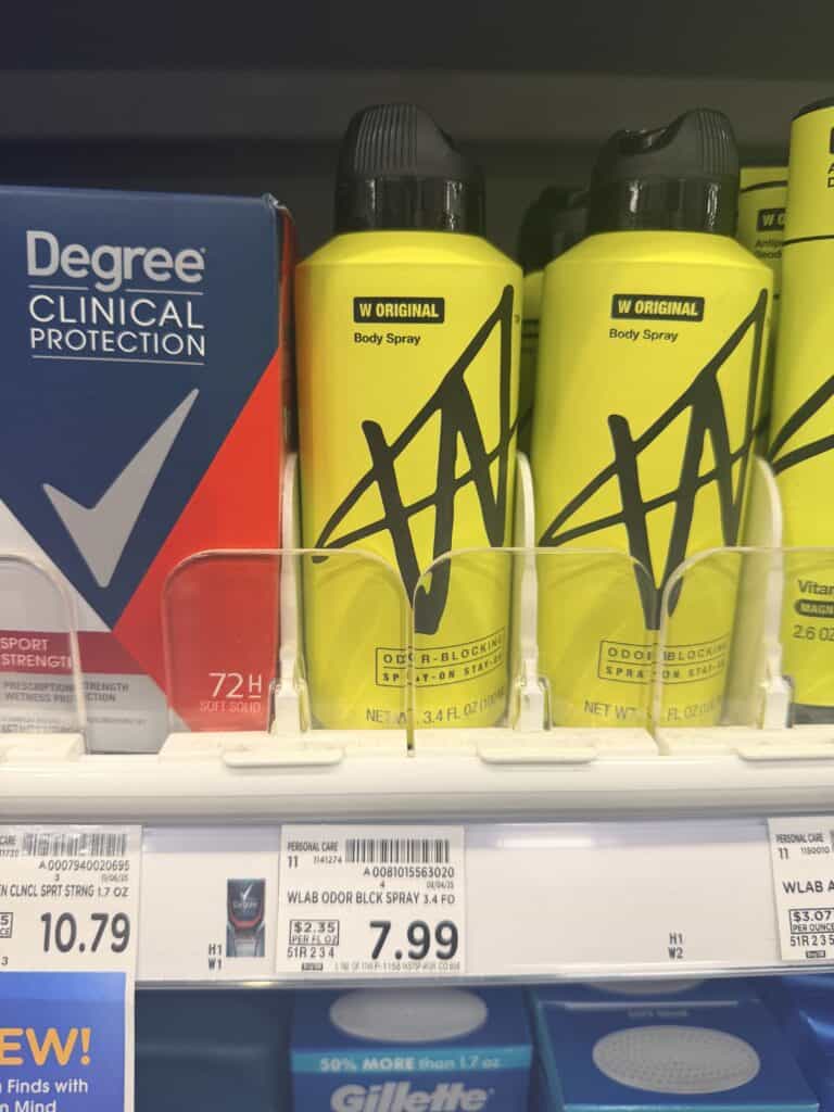 w by jake paul total body spray Kroger shelf image
