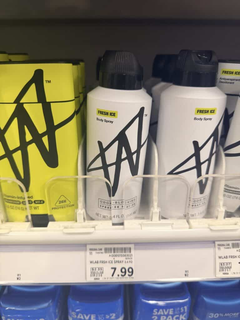 w by jake paul total body spray Kroger shelf image