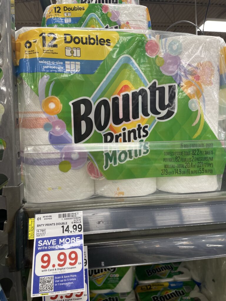 Bounty Paper Towels Kroger Shelf Image