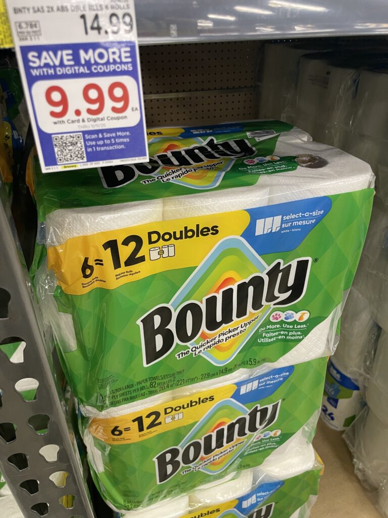 Bounty Paper Towels Kroger Shelf Image