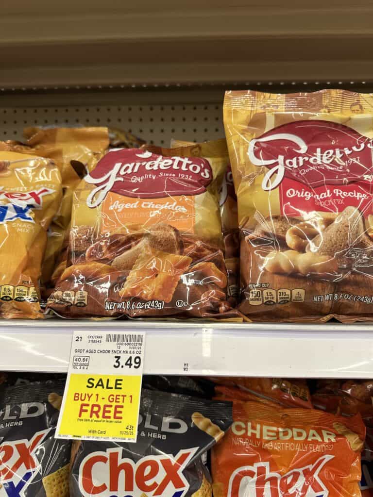 Chex Mix, Bugles and Gardettos Kroger Shelf Image