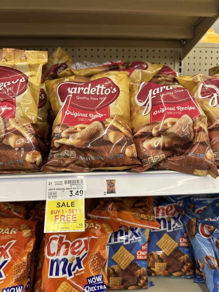 Chex Mix, Bugles and Gardettos Kroger Shelf Image