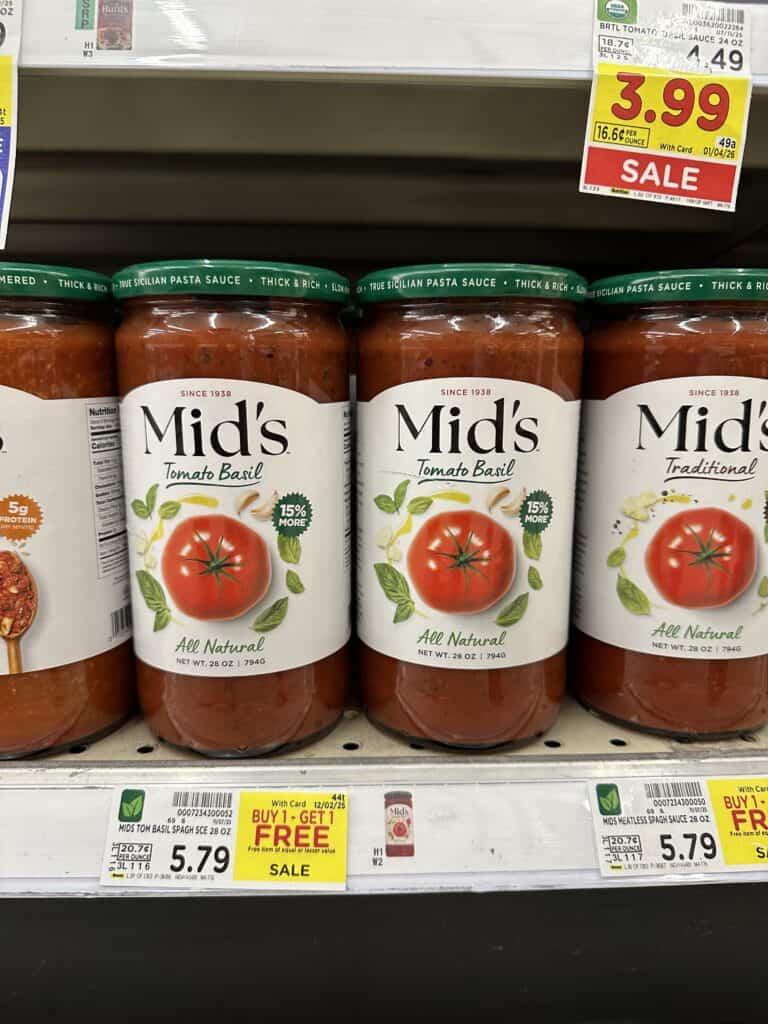 Mid's Pasta Sauce Kroger Shelf Image