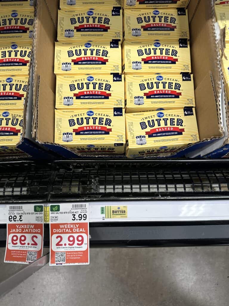 Kroger butter shelf image