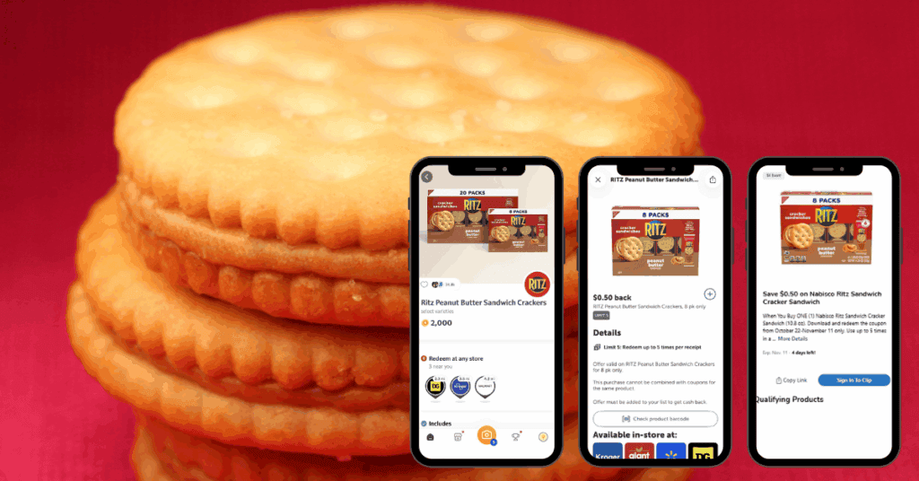 Ritz Peanut Butter Crackers Rebates and Kroger Digital Coupon
