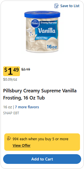pillsbury frosting kroger price image
