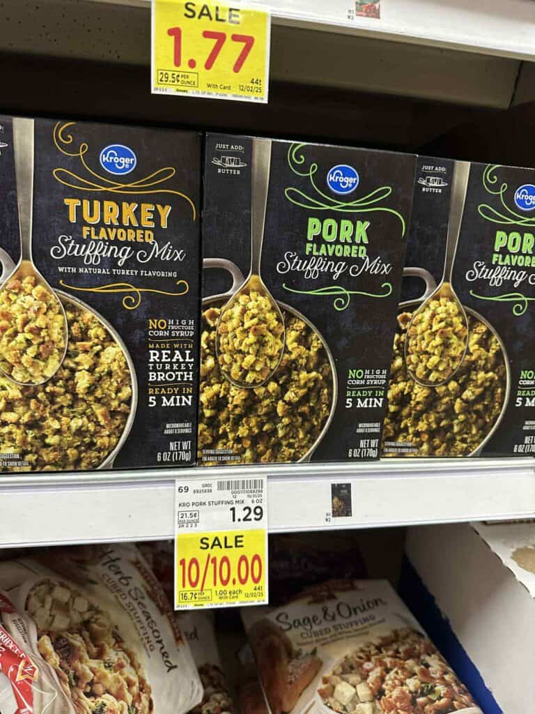 Kroger Stuffing mix shelf image
