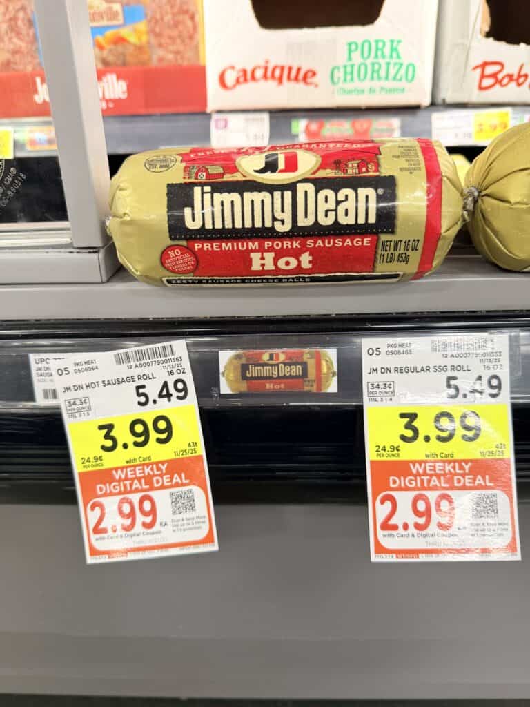 jimmy dean sausage kroger shelf image (1)