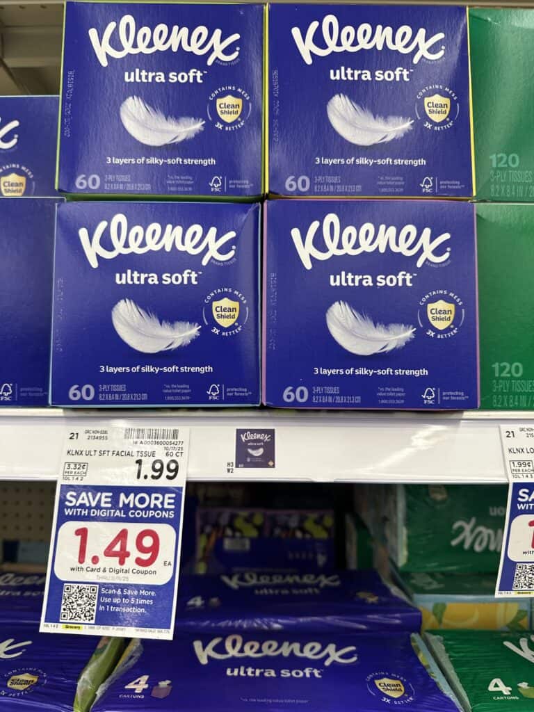 kleenex tissue kroger shelf image (1)