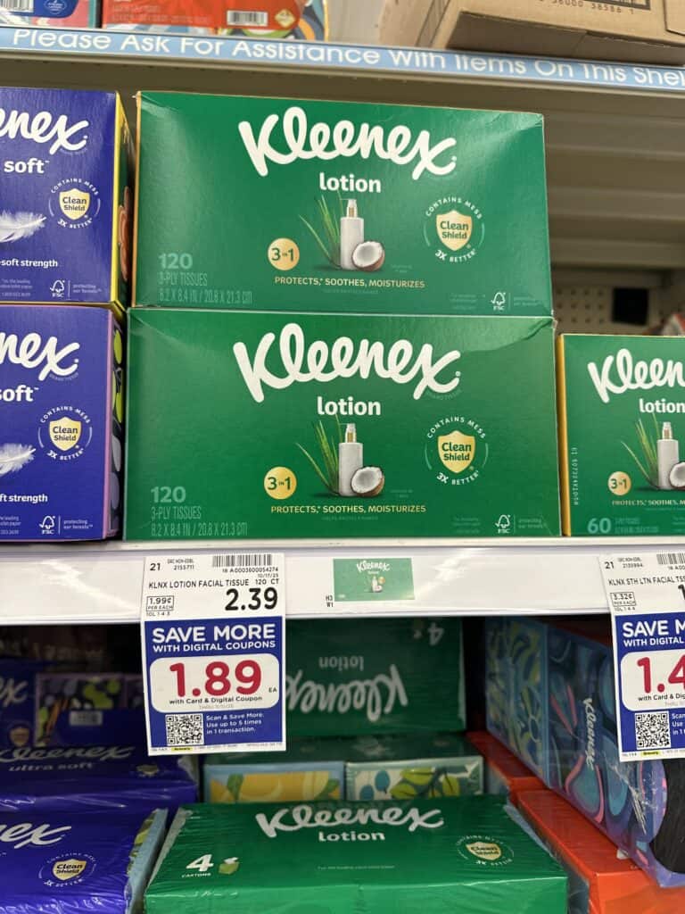 kleenex tissue kroger shelf image (1)