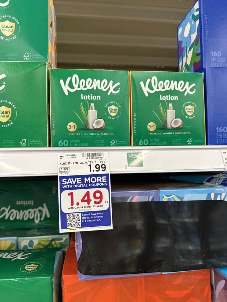 kleenex tissue kroger shelf image (1)