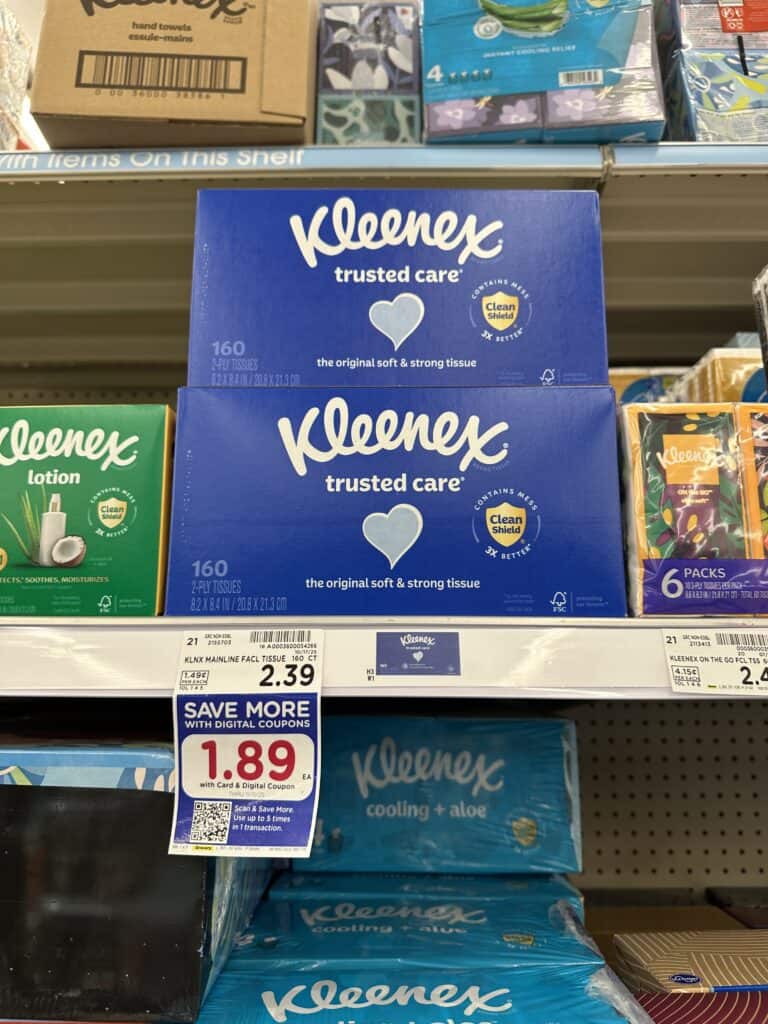 kleenex tissue kroger shelf image (1)