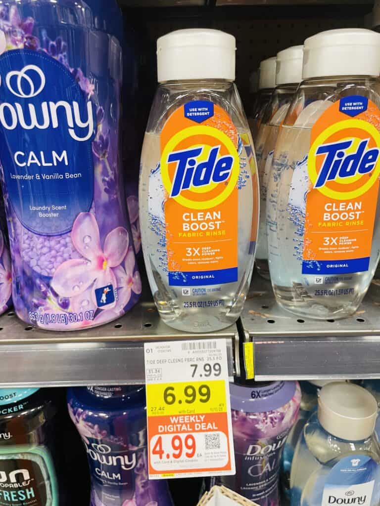tide, downy and bounce kroger shelf image (1)