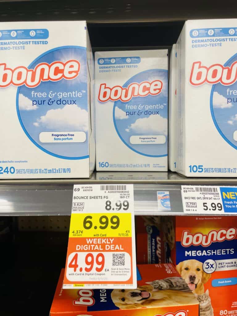 tide, downy and bounce kroger shelf image (1)