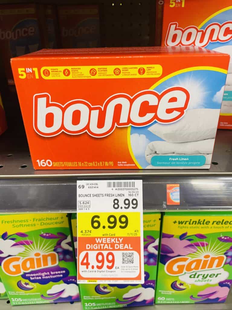 tide, downy and bounce kroger shelf image (1)