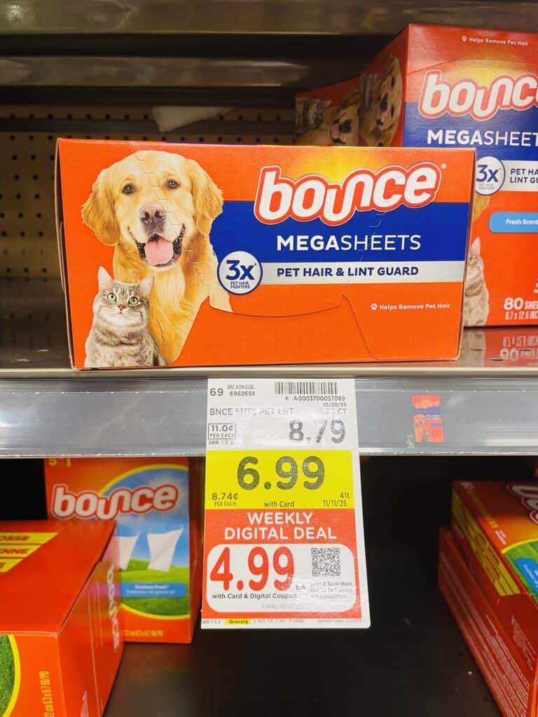 tide, downy and bounce kroger shelf image (1)