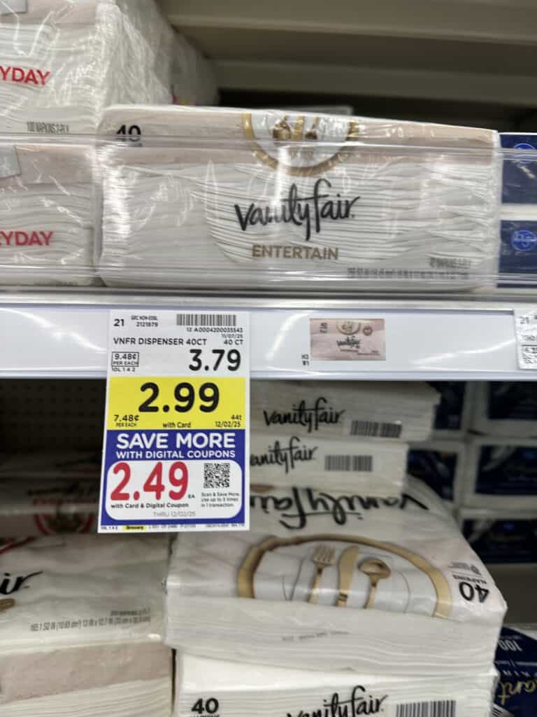 vanity fair napkins kroger shelf image (2)
