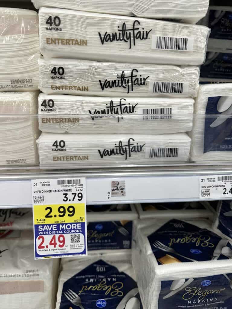 vanity fair napkins kroger shelf image (2)