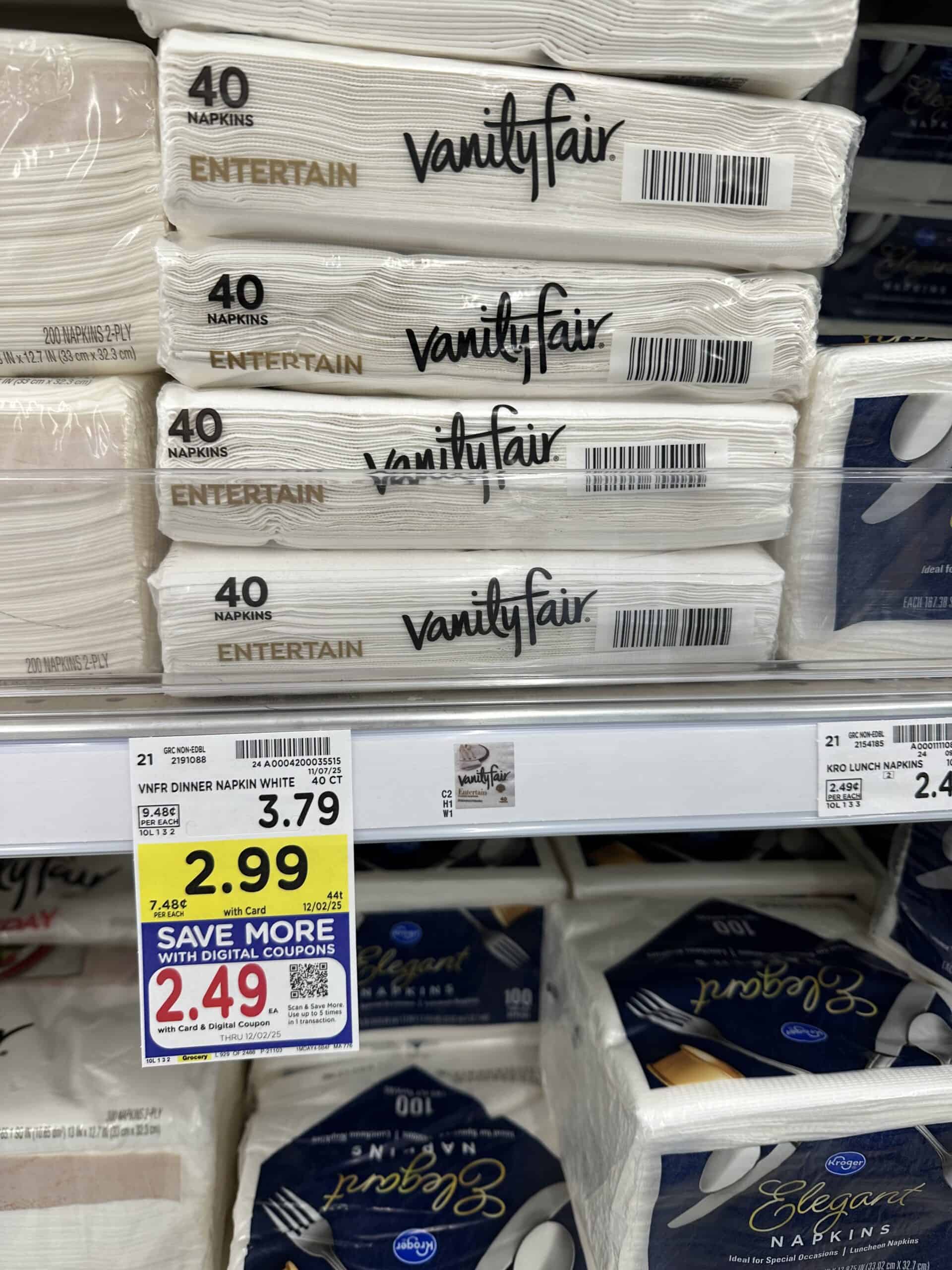 Vanity Fair Napkins as low as $2.49! - Kroger Krazy