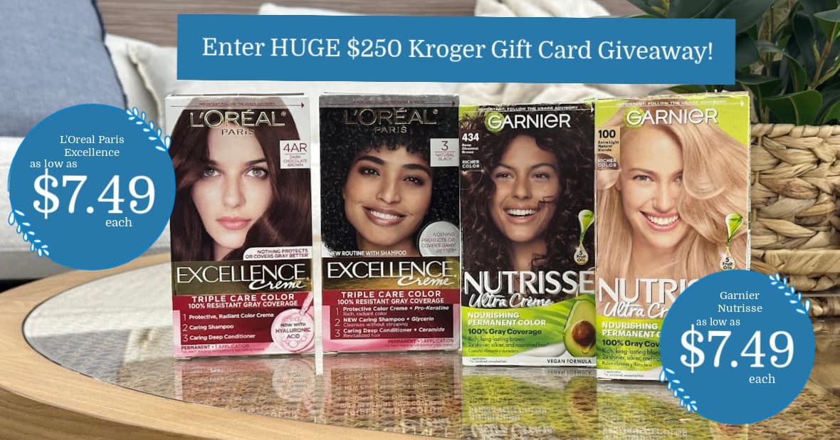 Garnier Nutrisse and L'Oreal Paris Hair Color is $7.49 at Kroger +