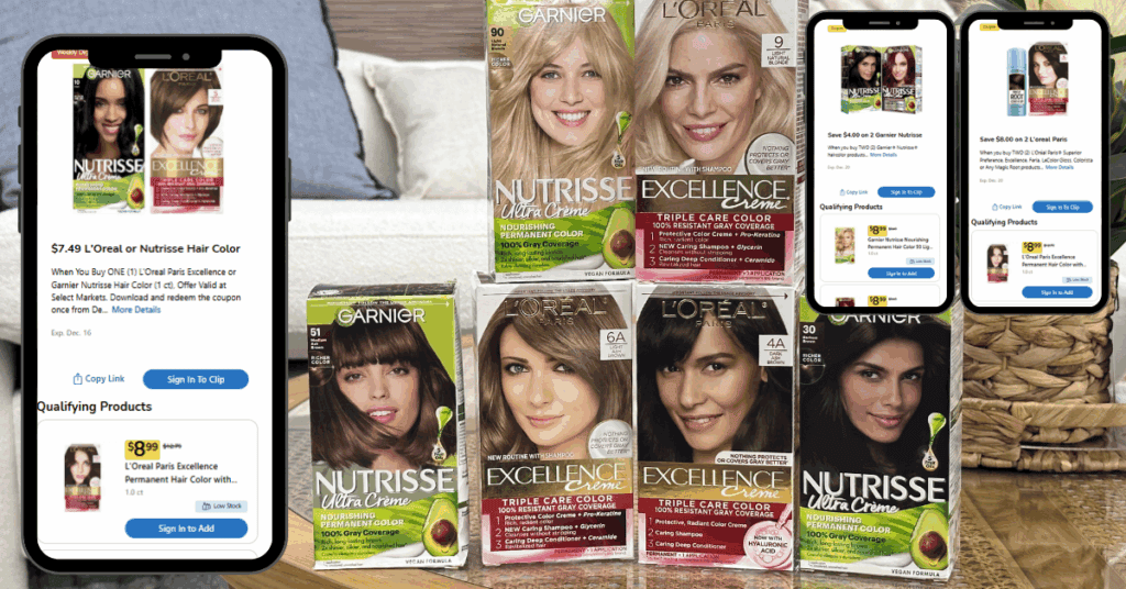 Garnier and L'Oreal paris Kroger Digital Coupons