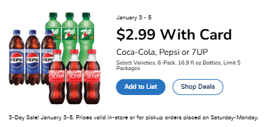 Kroger three day sale