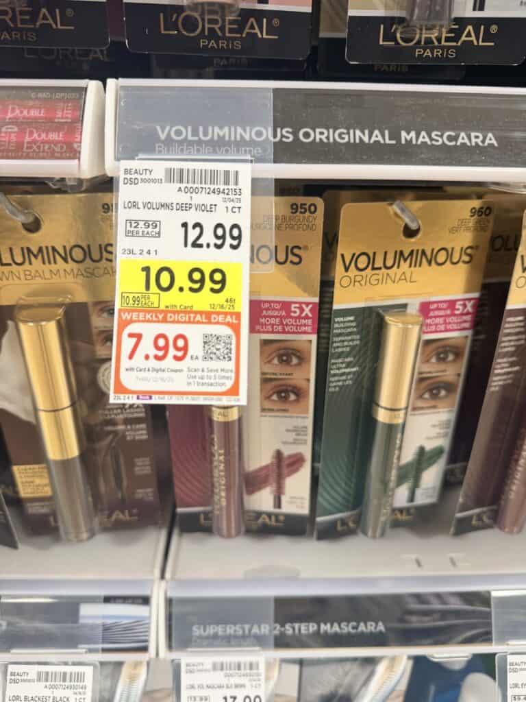 L'Oreal Paris and Maybelline New York Mascara kroger shelf image