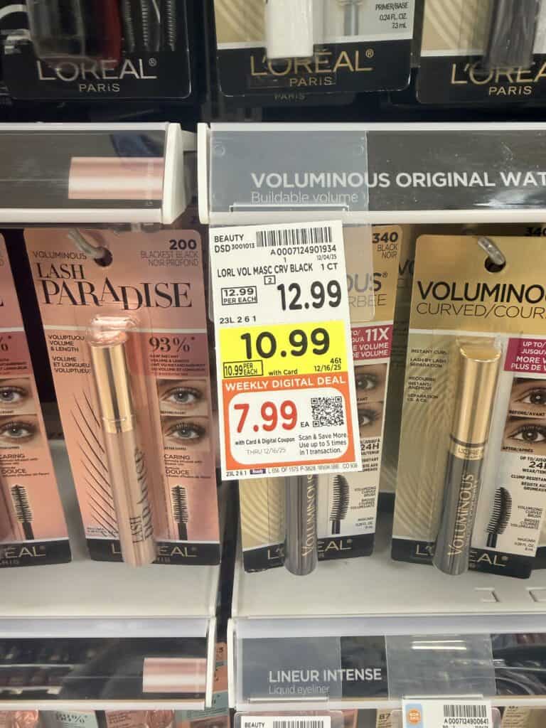L'Oreal Paris and Maybelline New York Mascara kroger shelf image