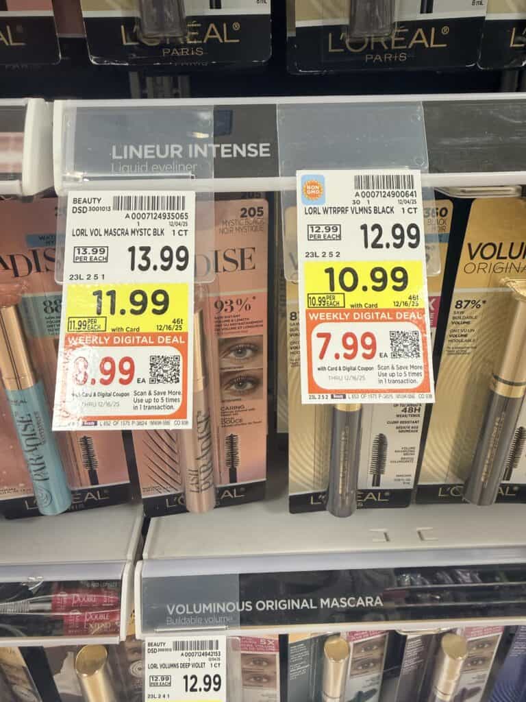 L'Oreal Paris and Maybelline New York Mascara kroger shelf image