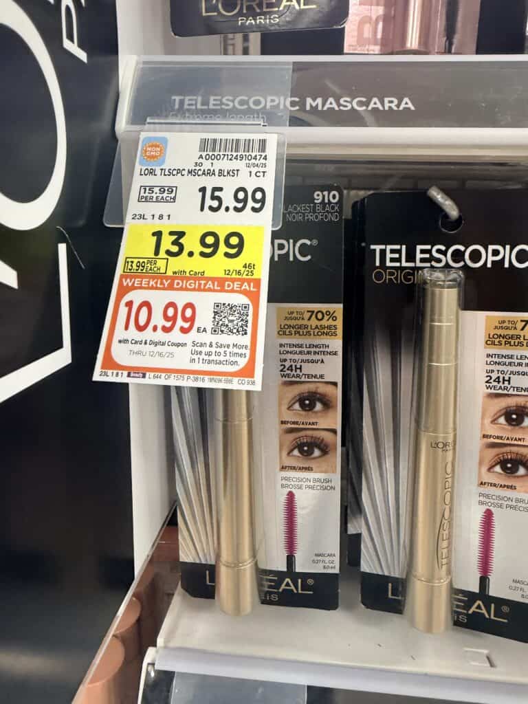 L'Oreal Paris and Maybelline New York Mascara kroger shelf image