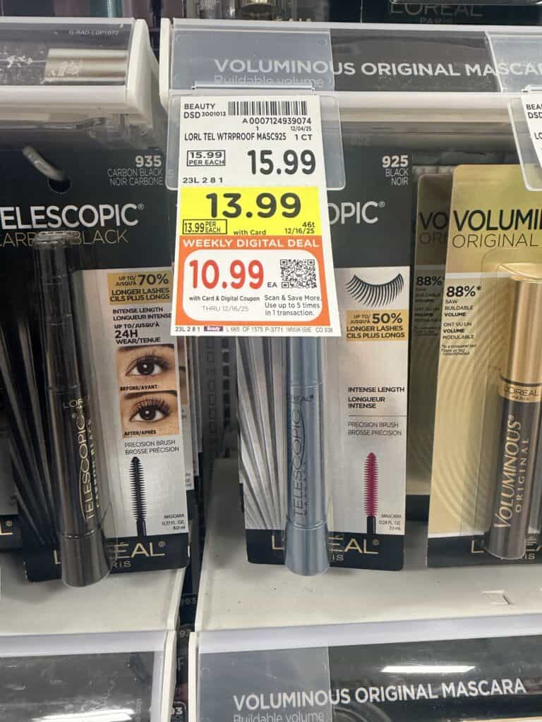 L'Oreal Paris and Maybelline New York Mascara kroger shelf image