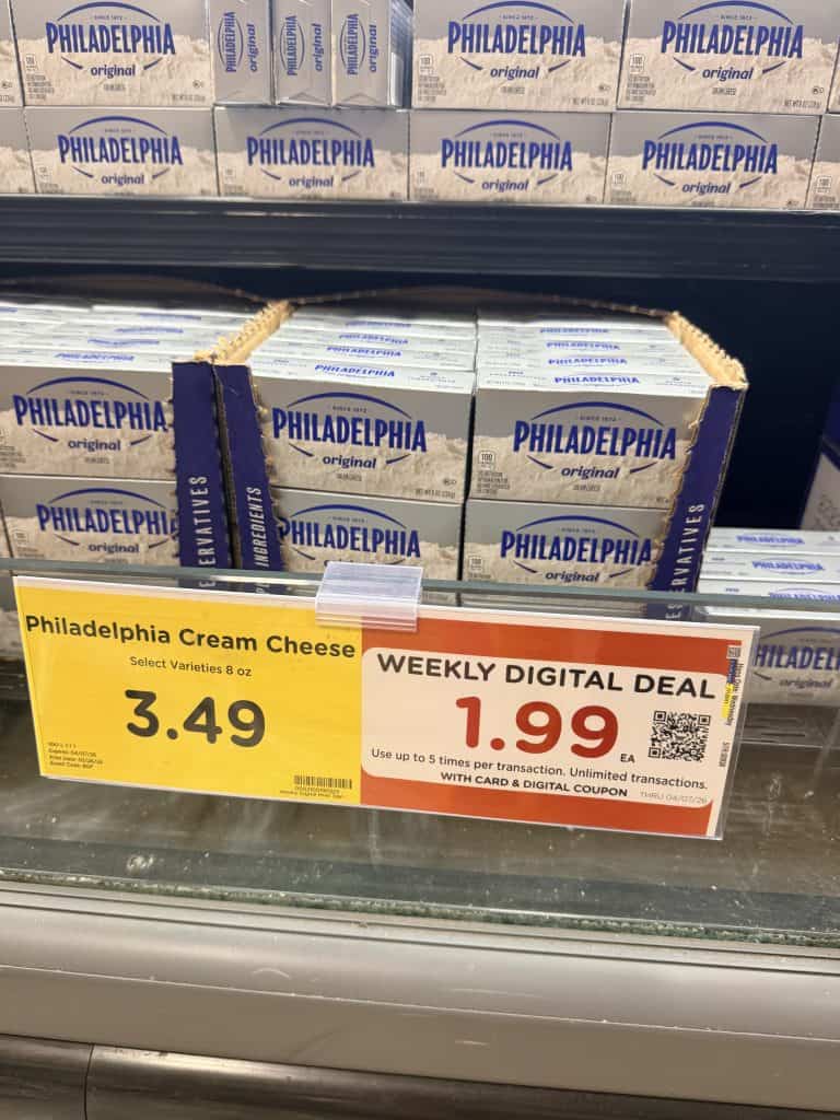Philadelphia Cream Cheese Kroger Shelf Image