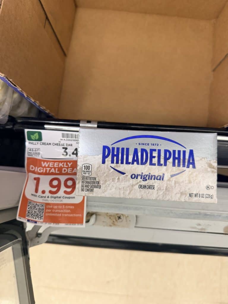 Philadelphia Cream Cheese Kroger Shelf Image
